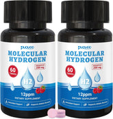 Molecular Hydrogen Water Tablets with Magnesium – 12 PPM H₂ Tablets for Drinking Water – Antioxidant Rich,Supports Energy & Wellness – 120 Count(2 Bottles)