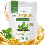 2 in 1 Oil of Oregano Capsules - Oregano Oil with Black Seed Oil, Herbal Extracted Supplement with Carvacrol | 300 Softgels - 150 Days Supply